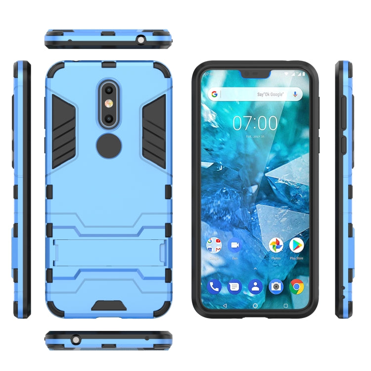 Shockproof PC + TPU Case for Nokia 7.1, with Holder
