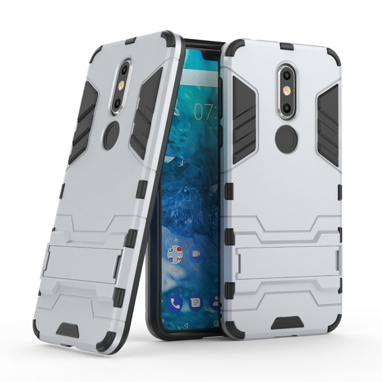 Shockproof PC + TPU Case for Nokia 7.1, with Holder