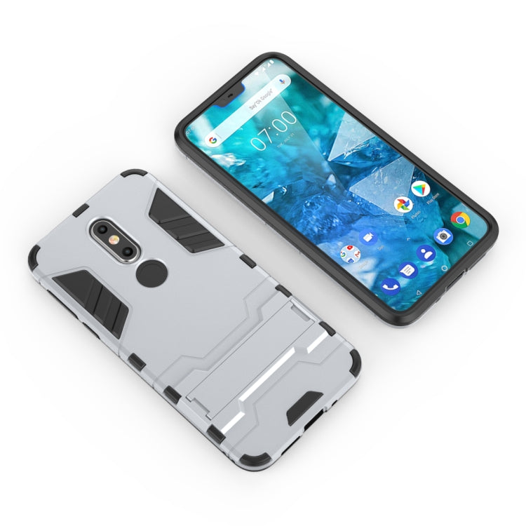 Shockproof PC + TPU Case for Nokia 7.1, with Holder