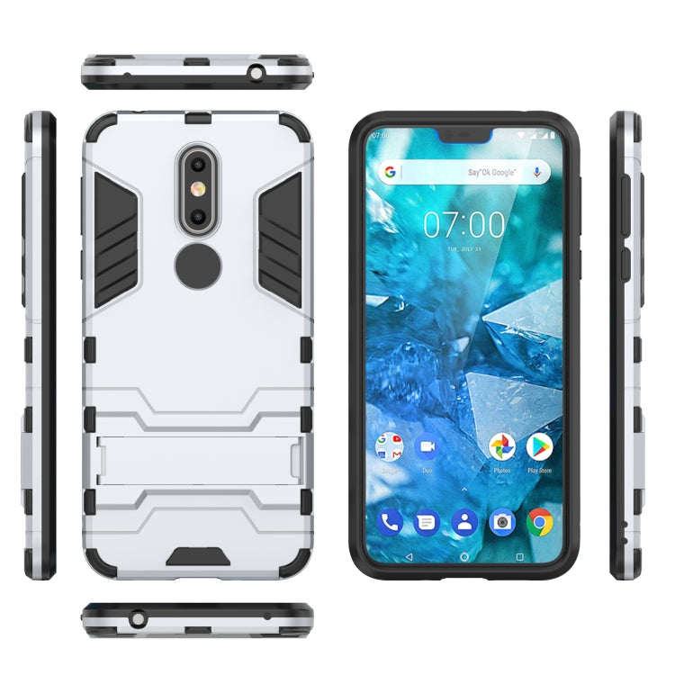 Shockproof PC + TPU Case for Nokia 7.1, with Holder