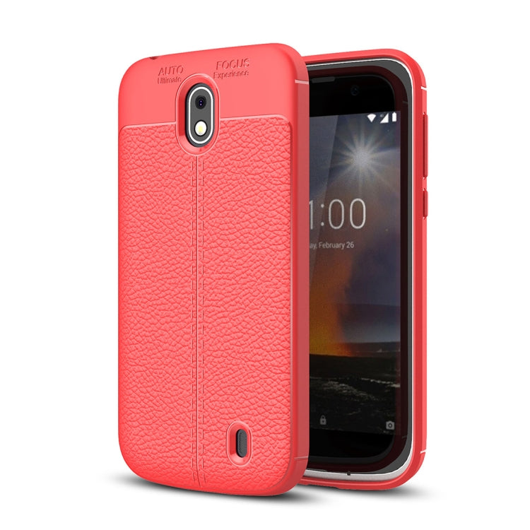 For Nokia 1 Litchi Texture Soft TPU Protective Back Cover Case