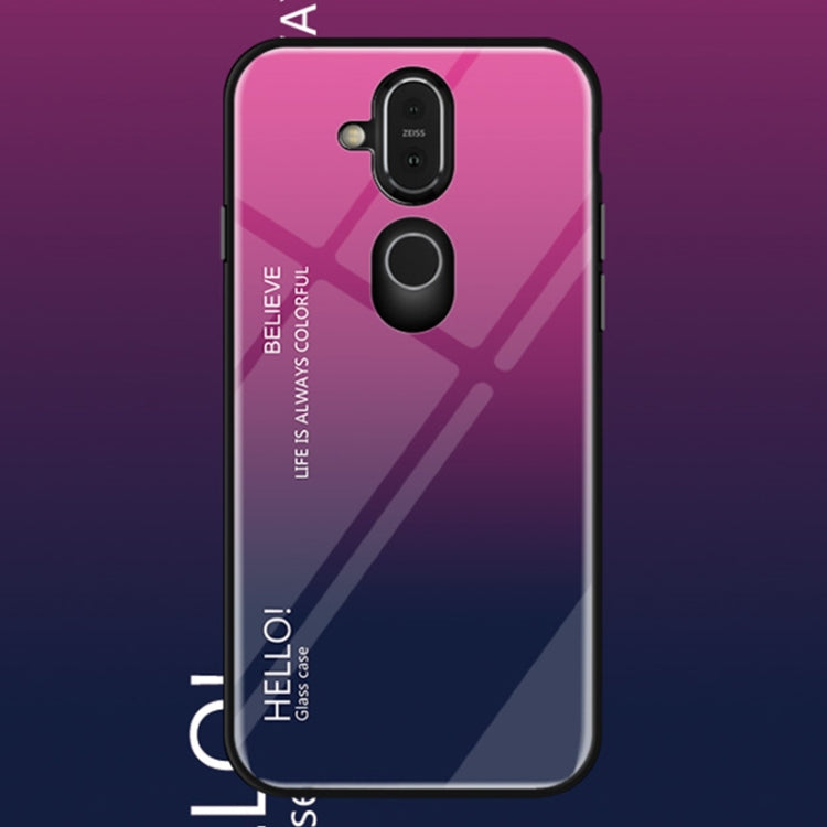 Gradient Color Glass Case for Nokia 7.1 Plus / X7