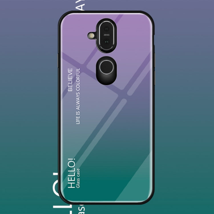 Gradient Color Glass Case for Nokia 7.1 Plus / X7