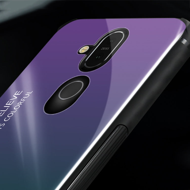 Gradient Color Glass Case for Nokia 7.1 Plus / X7