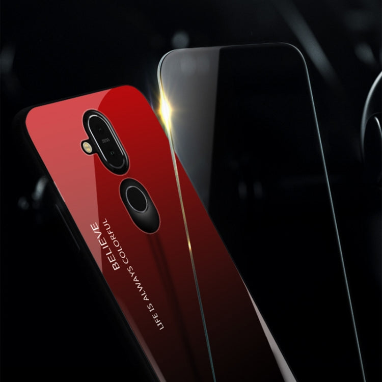 Gradient Color Glass Case for Nokia 7.1 Plus / X7