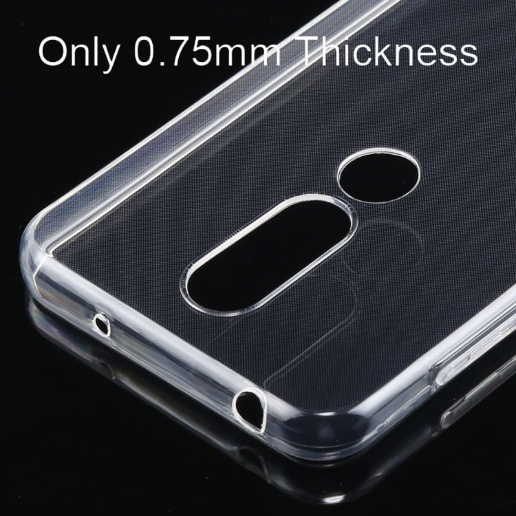 50PCS 0.75mm Transparent TPU Case for Nokia X6 (2018)
