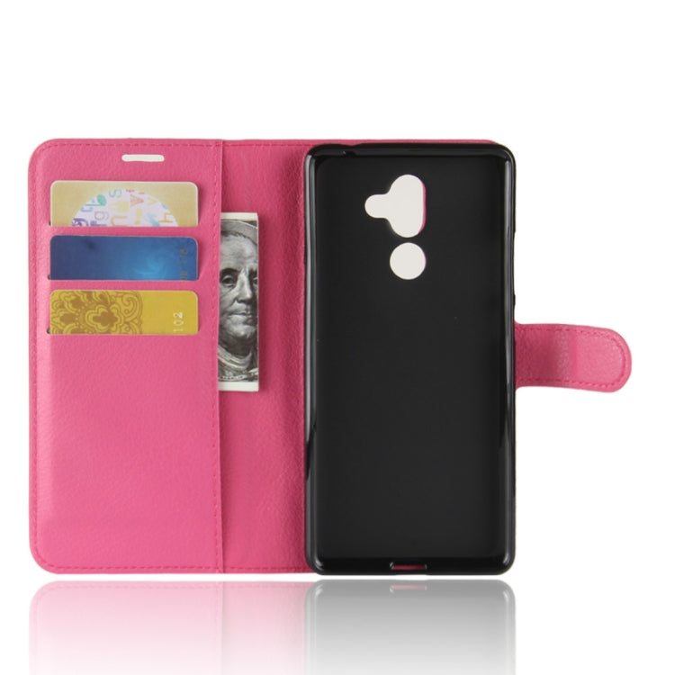 For Nokia 7 Plus PU + TPU Litchi Texture Horizontal Flip Leather Case with Wallet & Holder & Card Slots