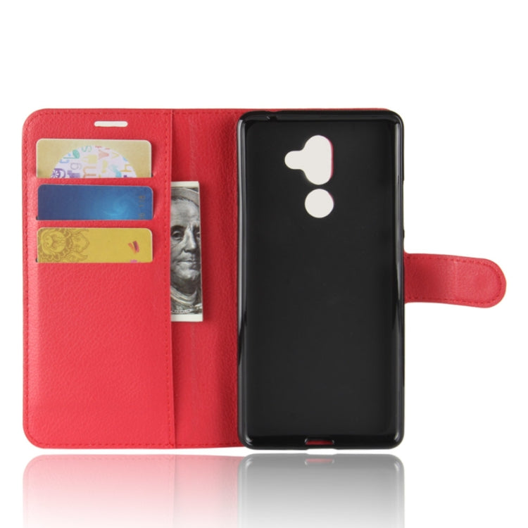 For Nokia 7 Plus PU + TPU Litchi Texture Horizontal Flip Leather Case with Wallet & Holder & Card Slots