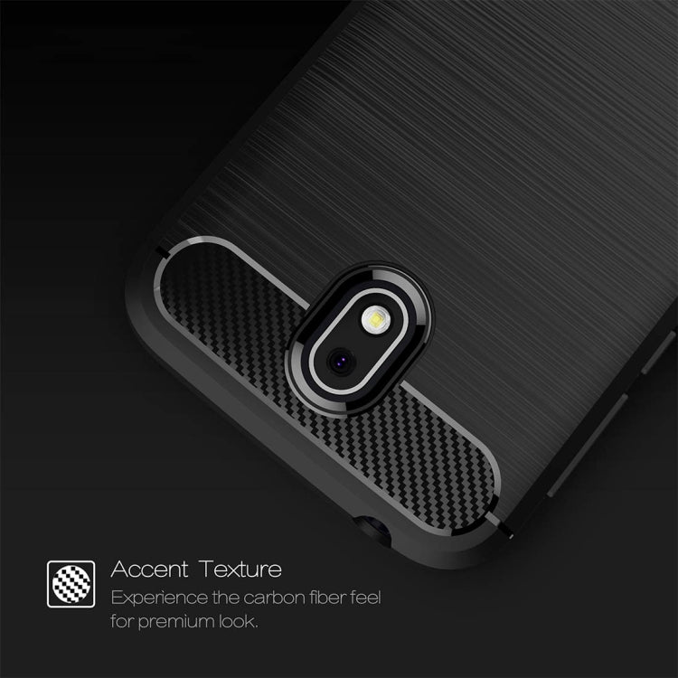 For Nokia 1 Brushed Texture Carbon Fiber Shockproof TPU Protective Back Case