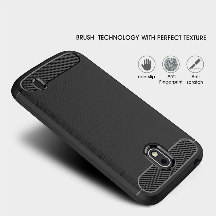For Nokia 1 Brushed Texture Carbon Fiber Shockproof TPU Protective Back Case