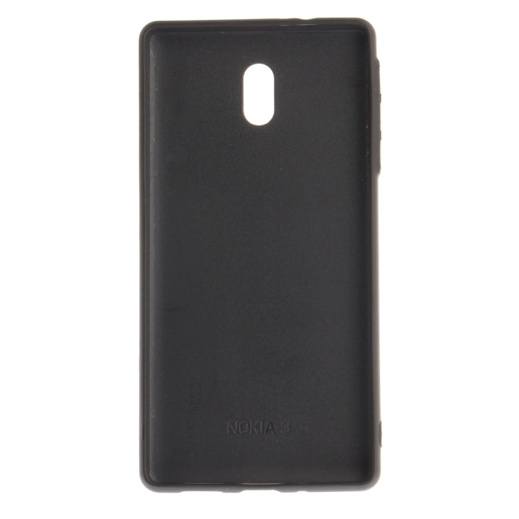 For Nokia 3 Litchi Texture TPU + Leather Pasted Protective Back Case with Holder & Card Slot