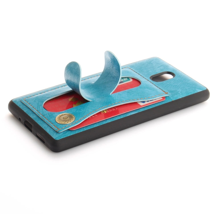 For Nokia 3 Litchi Texture TPU + Leather Pasted Protective Back Case with Holder & Card Slot