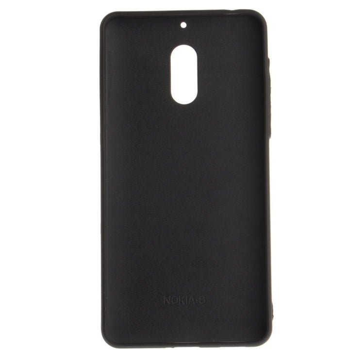 For Nokia 6 Litchi Texture TPU + Leather Pasted Protective Back Case with Holder & Card Slot