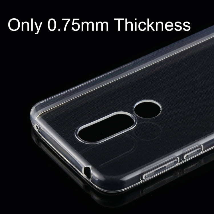 50 PCS 0.75mm Ultrathin Transparent TPU Soft Protective Case for Nokia 7.1