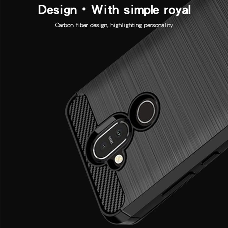 MOFI Brushed Texture Carbon Fiber TPU Case for Nokia 8.1 / X7