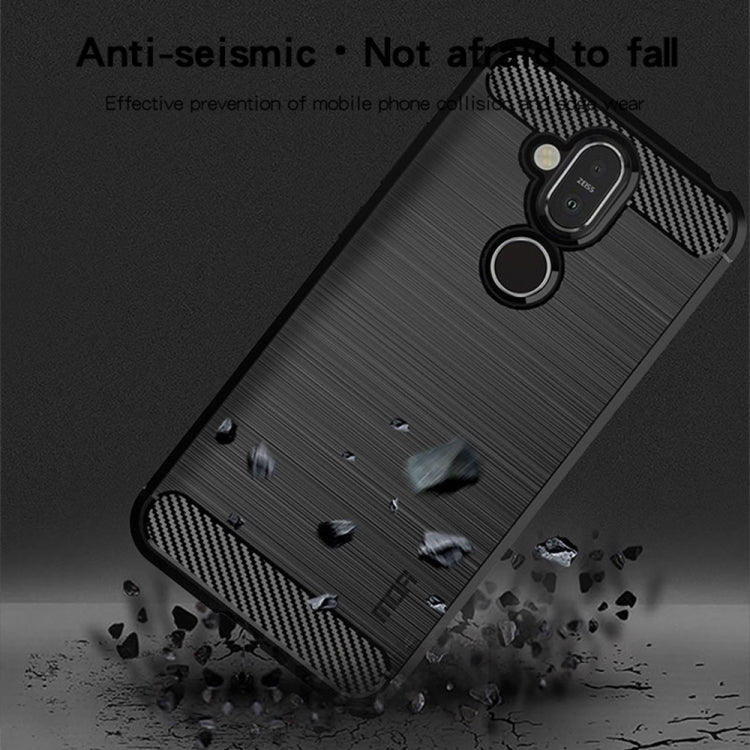 MOFI Brushed Texture Carbon Fiber TPU Case for Nokia 8.1 / X7