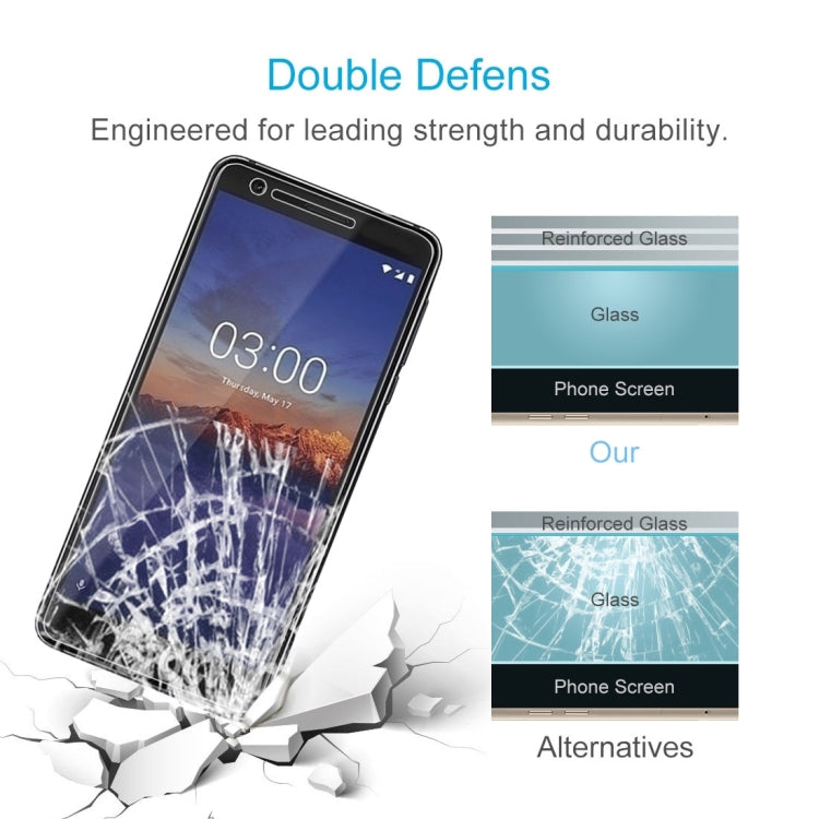 2 PCS 9H 2.5D Tempered Glass Film for Nokia 3.1