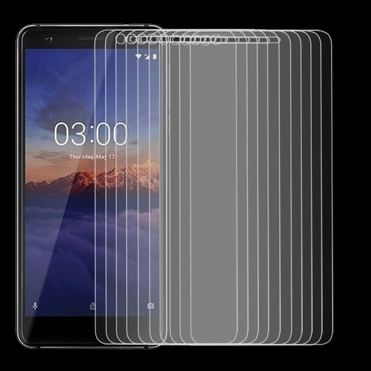 10 PCS 9H 2.5D Tempered Glass Film for Nokia 3.1