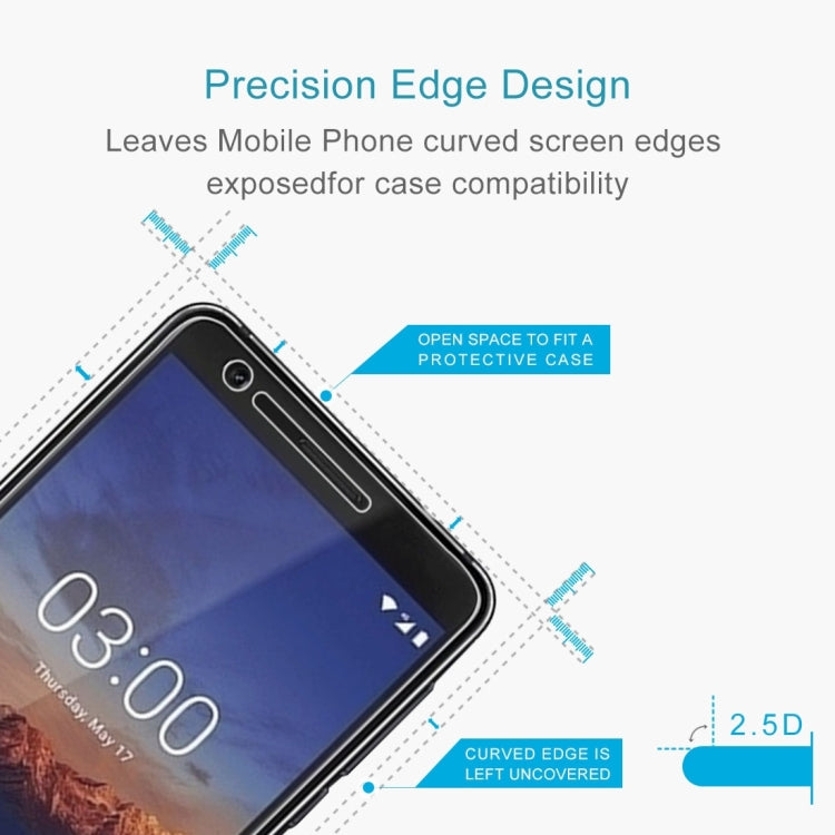 50 PCS 9H 2.5D Tempered Glass Film for Nokia 3.1