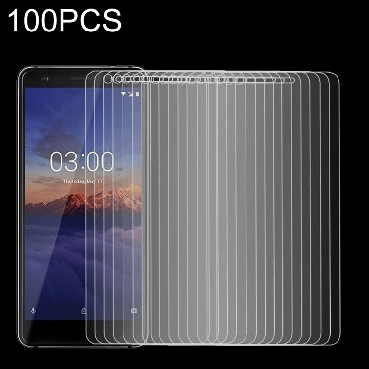 100 PCS 9H 2.5D Tempered Glass Film for Nokia 3.1