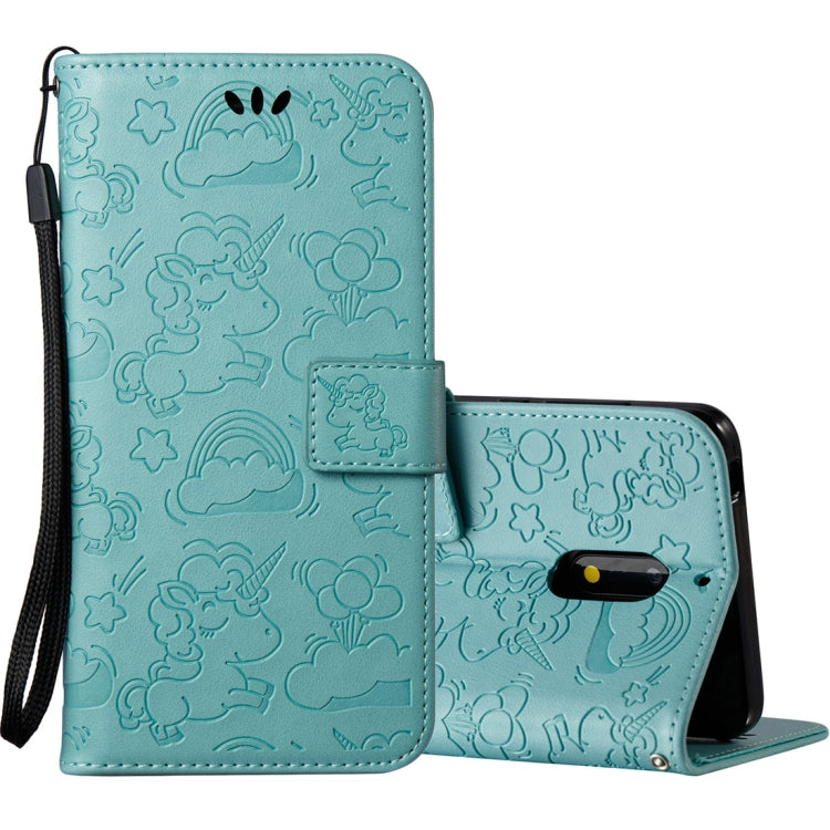 For Nokia 6/N6 Embossed Horse Cloud Print Horizontal Flip Leather Case with Holder & Card Slots & Wallet & Lanyard