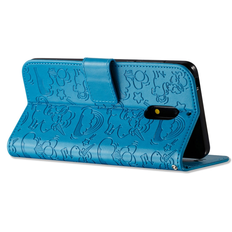 For Nokia 6/N6 Embossed Horse Cloud Print Horizontal Flip Leather Case with Holder & Card Slots & Wallet & Lanyard