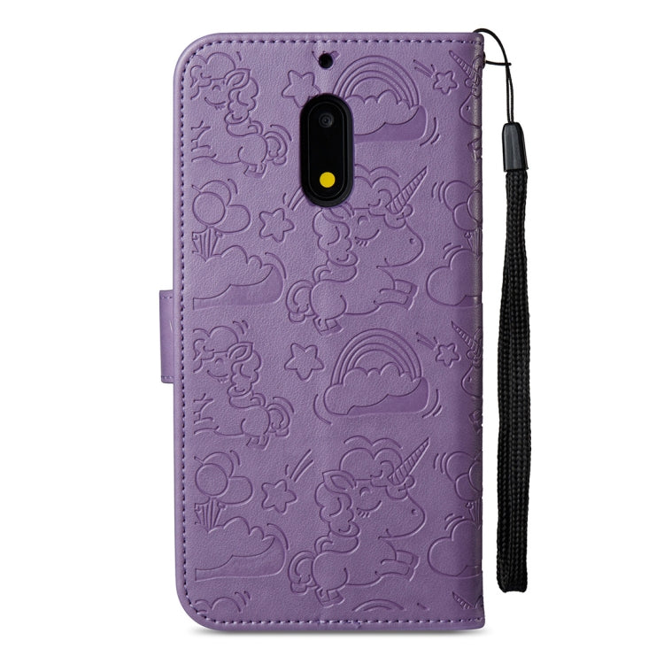 For Nokia 6/N6 Embossed Horse Cloud Print Horizontal Flip Leather Case with Holder & Card Slots & Wallet & Lanyard