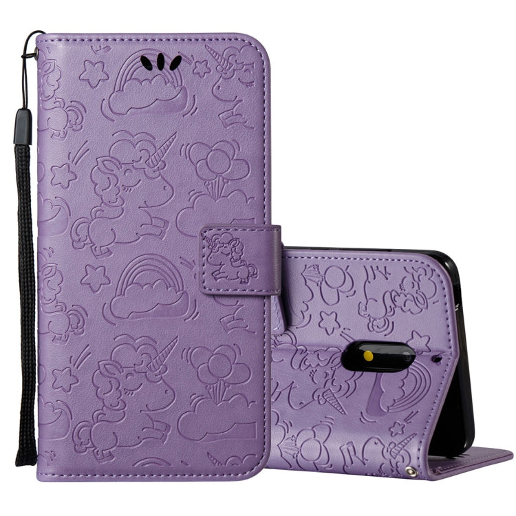 For Nokia 6/N6 Embossed Horse Cloud Print Horizontal Flip Leather Case with Holder & Card Slots & Wallet & Lanyard