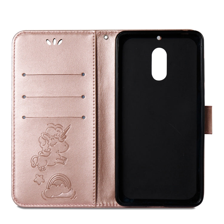 For Nokia 6/N6 Embossed Horse Cloud Print Horizontal Flip Leather Case with Holder & Card Slots & Wallet & Lanyard
