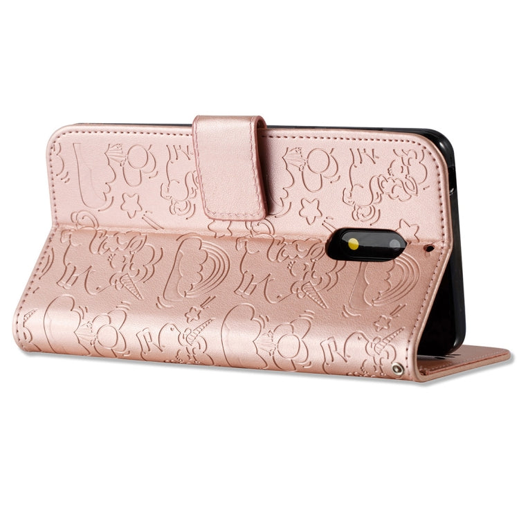 For Nokia 6/N6 Embossed Horse Cloud Print Horizontal Flip Leather Case with Holder & Card Slots & Wallet & Lanyard