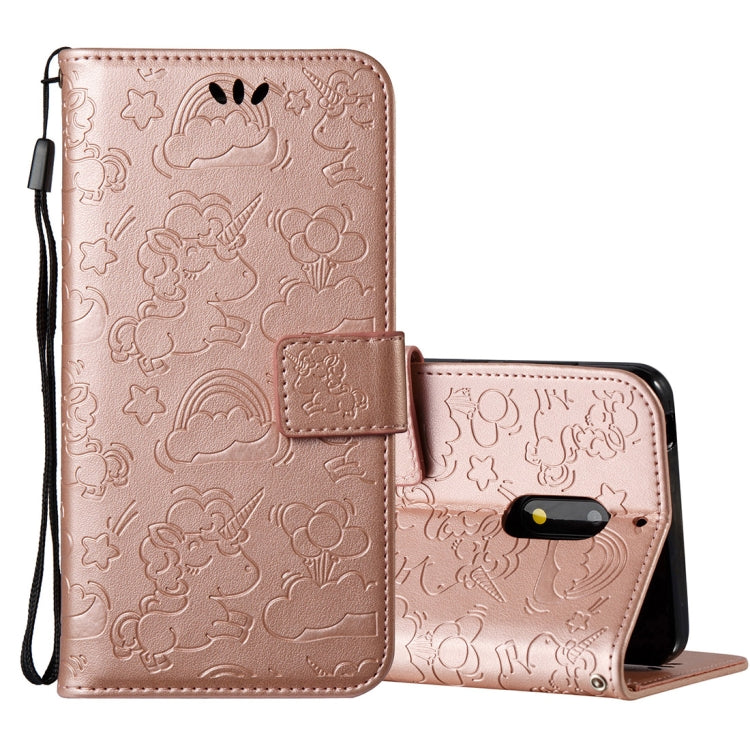 For Nokia 6/N6 Embossed Horse Cloud Print Horizontal Flip Leather Case with Holder & Card Slots & Wallet & Lanyard
