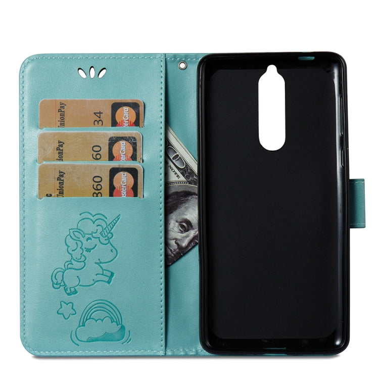 For Nokia N8 Pressed Horse Cloud Print Horizontal Flip Leather Case with Holder & Card Slots & Wallet & Lanyard