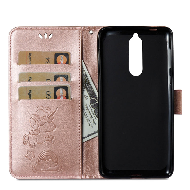 For Nokia N8 Pressed Horse Cloud Print Horizontal Flip Leather Case with Holder & Card Slots & Wallet & Lanyard