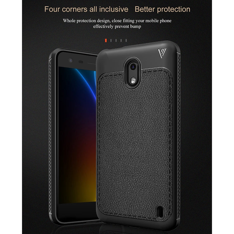 Lenuo Leshen Series for Nokia 2 TPU Litchi Texture Dropproof Protective Back Cover Case