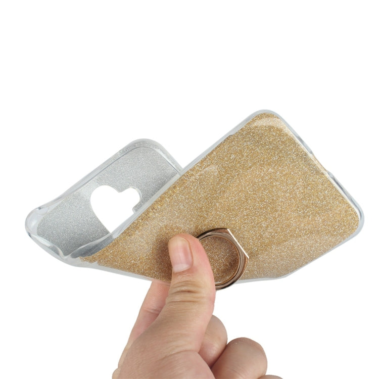 Glittery Powder Shockproof TPU Protective Case for Nokia X7, with 360 Degree Rotation Ring Holder