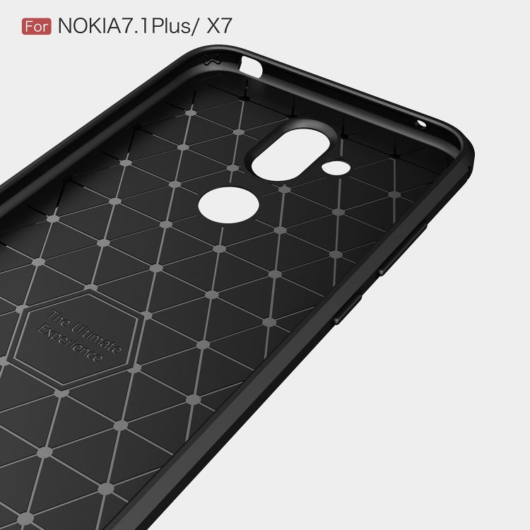 Brushed Texture Carbon Fiber TPU Case for Nokia 7.1 Plus / X7