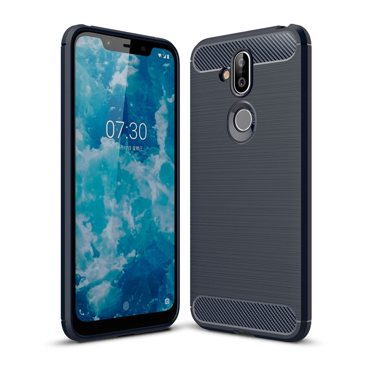 Brushed Texture Carbon Fiber TPU Case for Nokia 7.1 Plus / X7