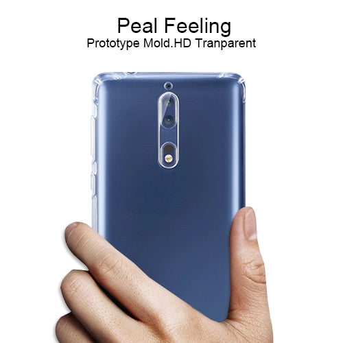 For Nokia 8 Four-Corner Shockproof Ultra-Thin Transparent TPU Case
