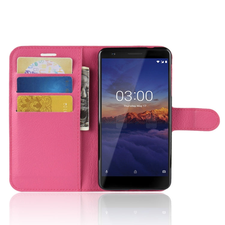 Litchi Texture Horizontal Flip Leather Case for Nokia 3.1, with Wallet & Holder & Card Slots