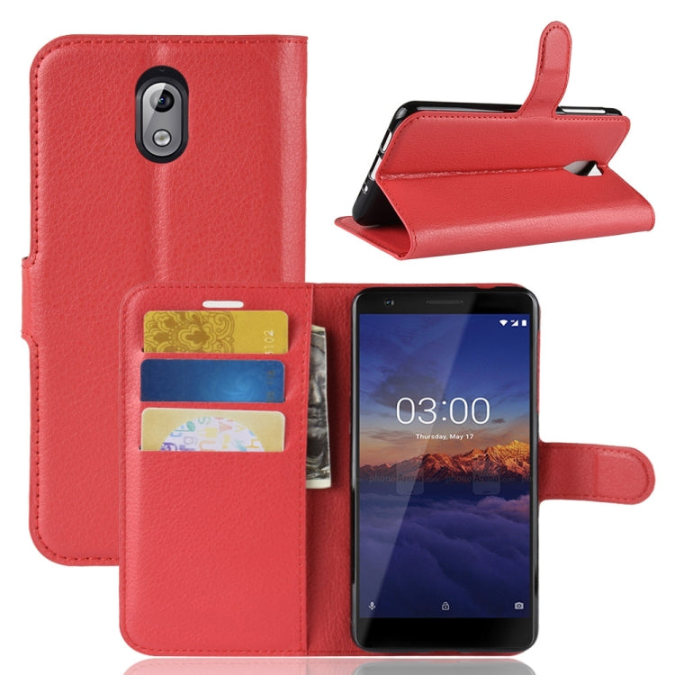 Litchi Texture Horizontal Flip Leather Case for Nokia 3.1, with Wallet & Holder & Card Slots