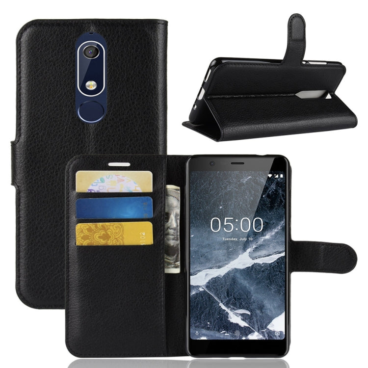 Litchi Texture Horizontal Flip Leather Case for Nokia 5.1, with Wallet & Holder & Card Slots