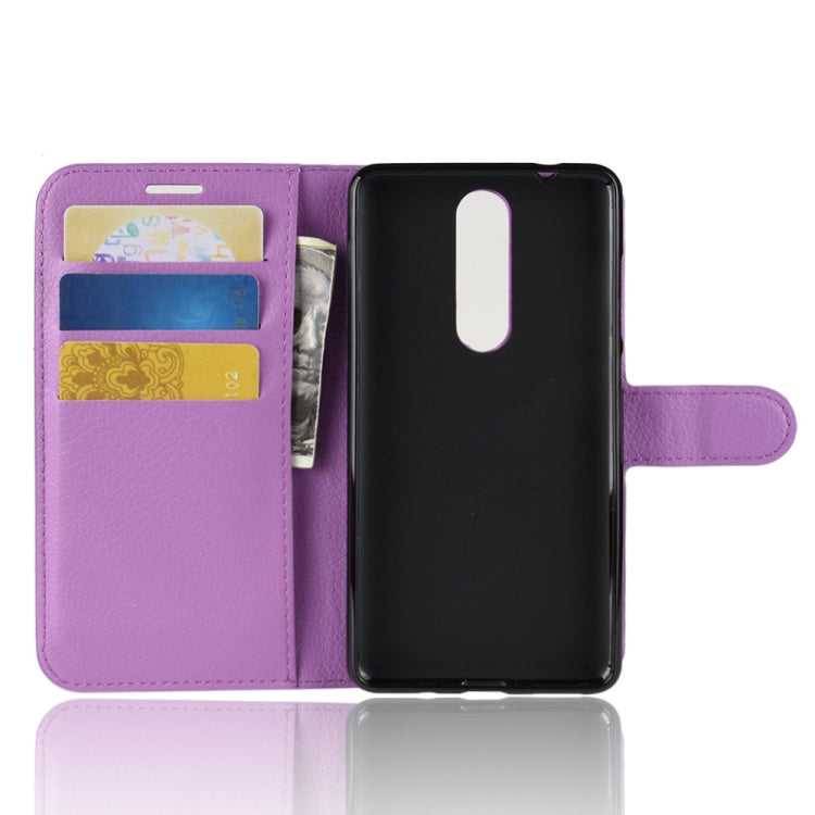 Litchi Texture Horizontal Flip Leather Case for Nokia 5.1, with Wallet & Holder & Card Slots