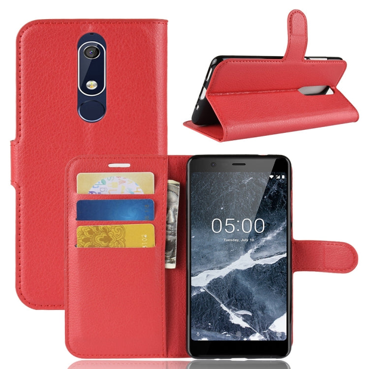 Litchi Texture Horizontal Flip Leather Case for Nokia 5.1, with Wallet & Holder & Card Slots