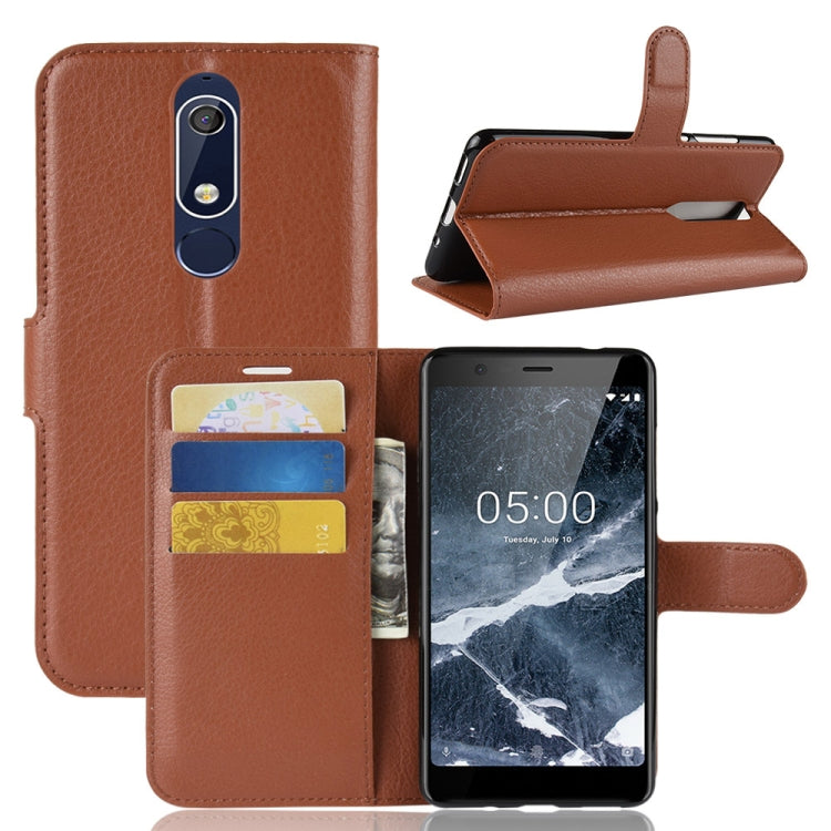 Litchi Texture Horizontal Flip Leather Case for Nokia 5.1, with Wallet & Holder & Card Slots