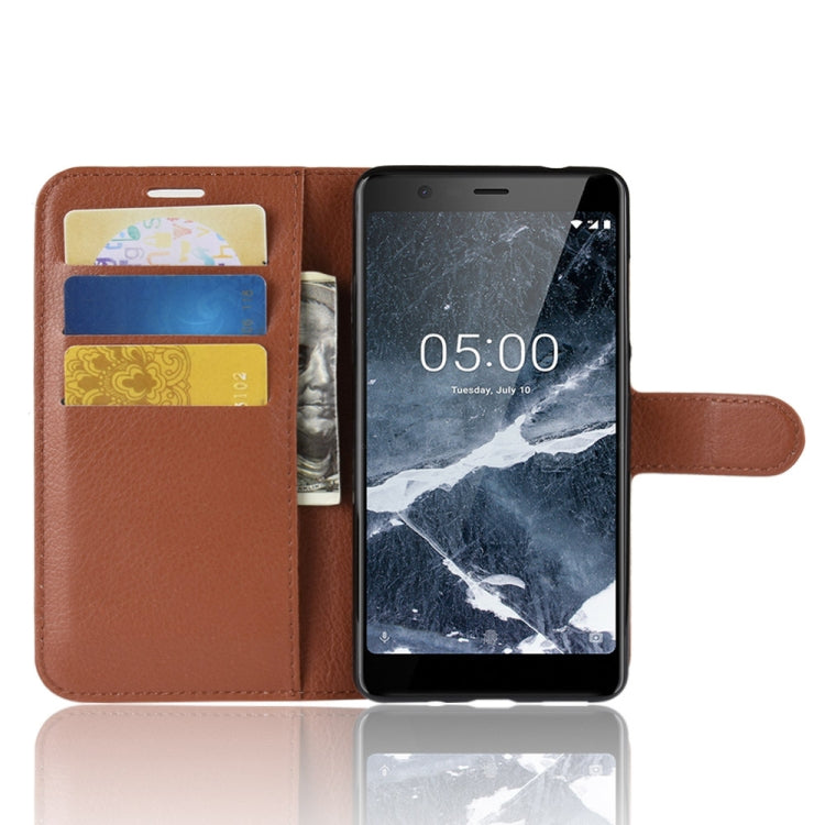Litchi Texture Horizontal Flip Leather Case for Nokia 5.1, with Wallet & Holder & Card Slots