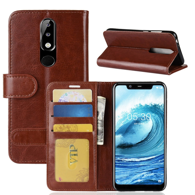 Crazy Horse Texture Horizontal Flip Leather Case for Nokia 5.1 Plus(X5), with Wallet & Holder & Card Slots