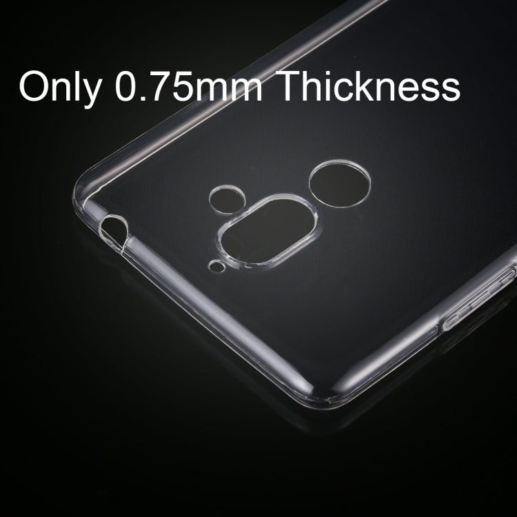 50 PCS for Nokia 7 Plus 0.75mm Ultra-thin Transparent TPU Protective Case