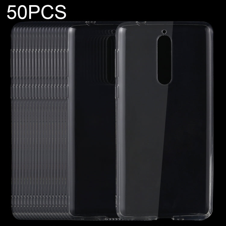 50 PCS for Nokia 8 0.75mm Ultra-thin Transparent TPU Protective Case