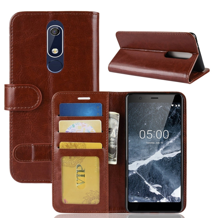 PU + TPU Crazy Horse Texture Horizontal Flip Leather Case for Nokia 5.1, with Wallet & Holder & Card Slots