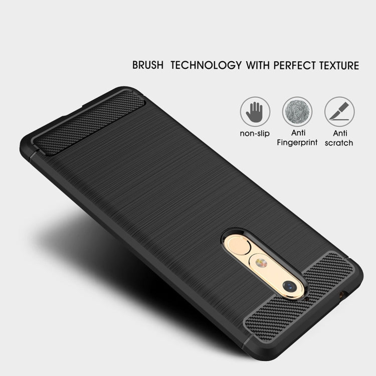 Brushed Texture Carbon Fiber Shockproof TPU Case for Nokia 5.1